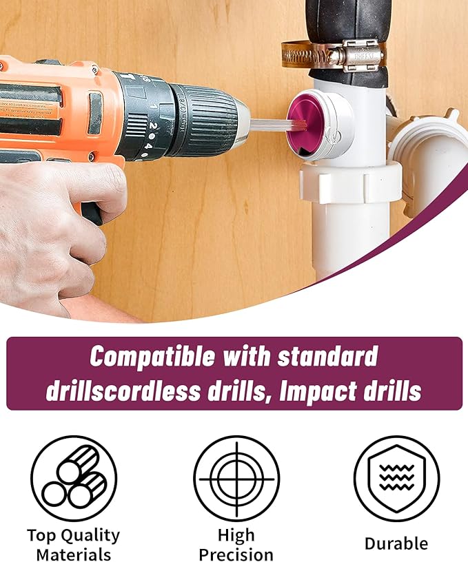 6 Pcs PVC Pipe Reamer Kit With 3/4 inch, 1 inch, 1-1/2inch, 2inch, 3inch, 4inch, 2 Carbide Inserts, PVC Fitting Saver, Plumbing tools, Aluminum Socket Saver for SCH40 Pipe Fitting