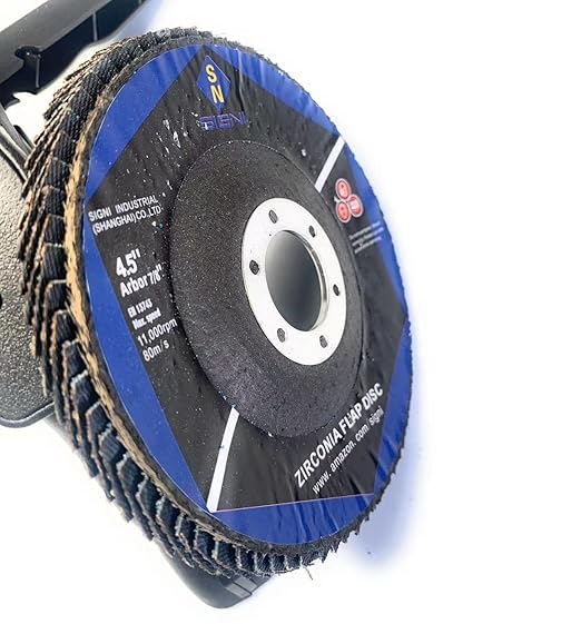 SIGNI T29 4.5" x7/8" Premium Zirconia Abrasive Flap disc for Angle Grinder Sanding, Stock and Rust Removal, Finishing, Grinding, Deburring (4.5 inch T29 40#)
