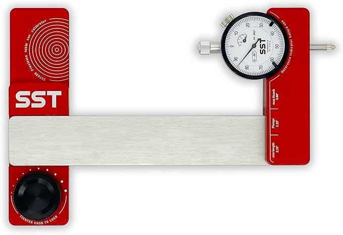 SST - Saw Gauge Calibrator - For Calibrating Saw Blades, Fences, & Jigs - Precise & Accurate Alignment - ½ in. Dial Indicator