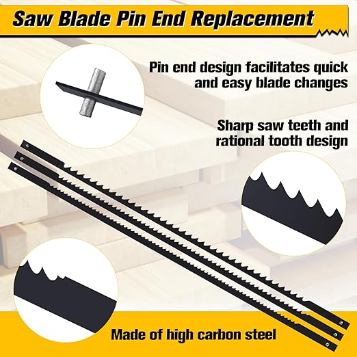 SPEEDWOX 36 Pack 5-Inch Scroll Saw Blade Pin End Replacement Pin End Scroll Saw Blade Set Double Reverse Tooth Blades for Wood (12PCS Each 10 TPI, 15 TPI, 18 TPI)