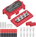 300A Bus Bar 12v Power Distribution Block 4 x 5/16"(M8) Terminal Block Heavy Duty Waterproof Buss Bar Junction Block Marine Battery Bus bar for Automotive Boat Solar System(Red)