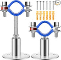 Adjustable Pipe Support Bracket 304 Stainless Steel - Wall Mount Pipe Support Heavy Duty Pipe Bracket Clamp with Screws 2PCS Pipe Strap Clamp for OD Pipe 48-51mm