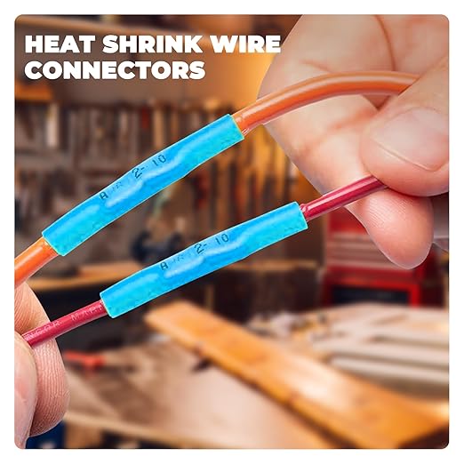 FORCA 740PCS Heat Shrink Wire Connectors Kit, AWG 16-14 Marine Grade Waterproof Crimp, Electrical Solder Seal, Ring Fork Spade Bullet Solder Butt Connectors Blue(13 Types)