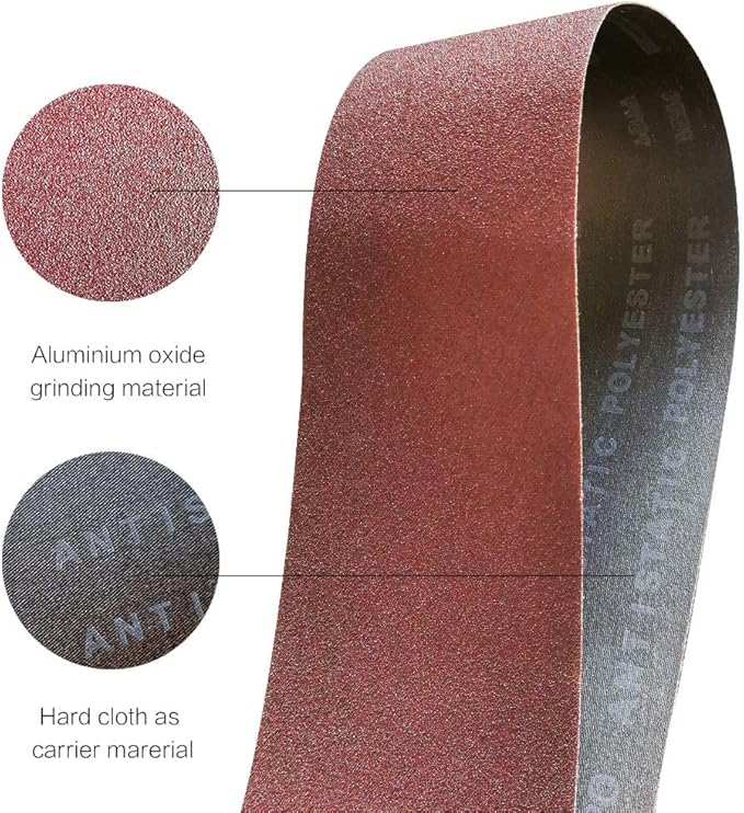 3x18 3 x 18 Inch Sanding Belt Pack 3-Inch x 18-Inch,12 Pcs(4 Each of 80 120 150 Grits) Aluminum Oxide for Sander
