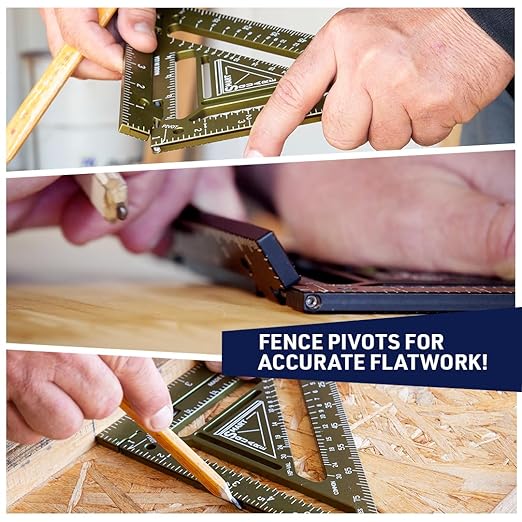 Commando 7.5" - Advanced Carpenter Square with Jig Block - Accurate Flatwork and Repetitive Markings (Ambush)