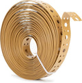 Brown Metal Strap 1-Inch x 50FT 0.6mm Thickness Galvanized Pipe Hanger Strap Metal Strapping with Holes Plumbers Strap DIY Cutting for HVAC & Pipe support