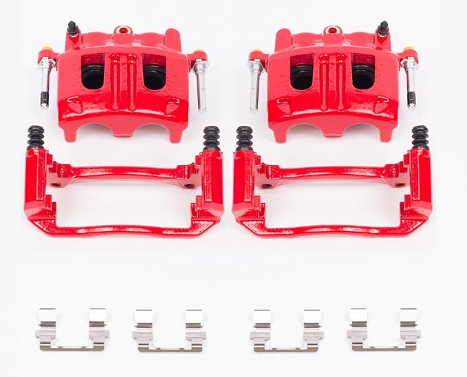Power Stop Front S4758 Pair of High-Temp Red Powder Coated Calipers For Explorer, Explorer Sport, Explorer Sport Trac, Ranger, Mazda B2300, Mazda B3000, Mazda B4000, Mountaineer [Model Specific]