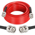 35FT RG58 50 ohm BNC Male to Male Coax Cable - Low Loss Extension Coaxial Cable with BNC Adapter Connector for Antennas, RF Radios, Modems, Oscilloscopes, Spectrum, etc (Red)