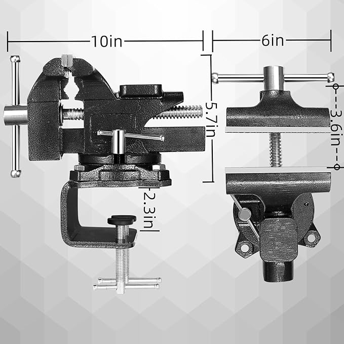Bench Vise, 6" Table Vise For Workbench,2-in-1 Multi-Purpose Heavy Duty Bench Vice With Multifunctional Soft Jaws, 270° Swivel Base Home Vise for Woodworking,Home Workshop,Welding and DIY