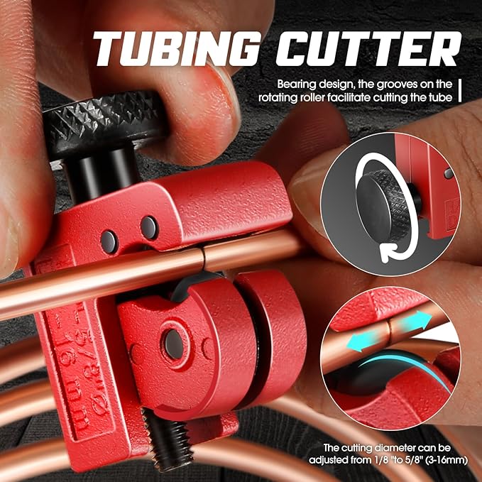 DNA MOTORING Brake Line Tubing Kit, 25 Ft. of 3/16 Copper Coated Flexible Tube, Upgraded Brake Line Tube Roll with 16 Fittings and 4 Unions, TOOLS-00773