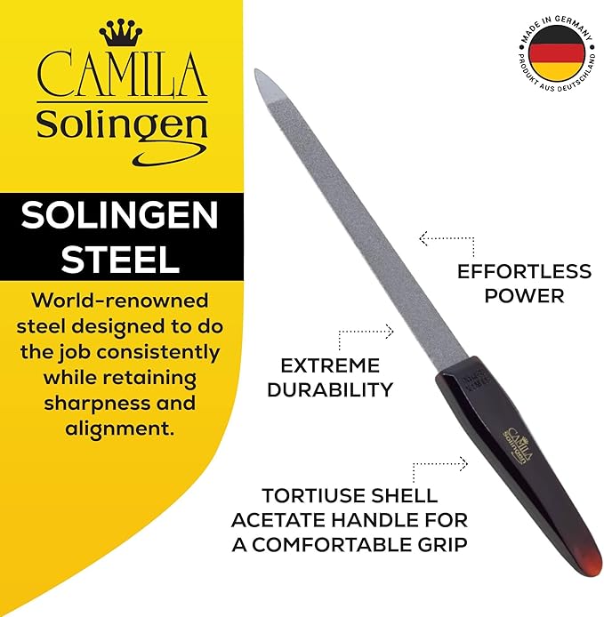 CS16 Sapphire Metal Nail File for Natural Nails Fingernail and Toenail Care, 3.5" Double Sided Coarse and Fine for Manicure and Pedicure