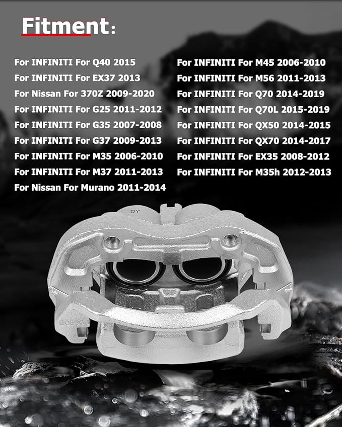 cciyu Front Right Brake Caliper Assembly w/Bracket 19B2871 2003 2004 For Infiniti For M45,2002 2003 2004 2005 2006 For Infiniti For Q45
