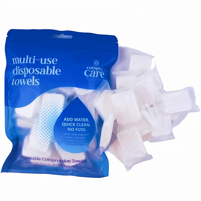 Compressed Towels – Travel Towels for Cleaning, Camping, Gym, Hiking, Baby, Emergency Use – 100% Cotton, Chemical-Free, Expands with Water – Portable & Reusable (40 pcs)