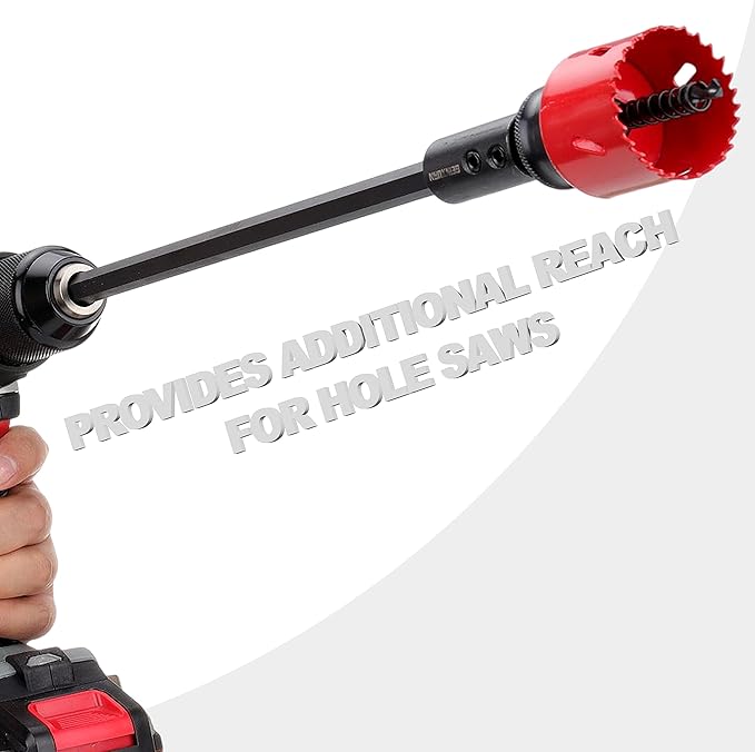 Tools Hole Saw Extension Chuck, 12-Inch x 1/2-Inch Hex Shank Reducing Locking Impact Extension