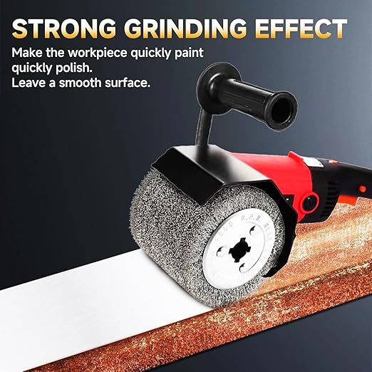 Surface Conditioning Tool Drum 4.7" x 4" Stainless Steel Wire Brush Drum (0.29mm Wire) Abrasive Wire Wheel for Metal Surface Polishing Grinding Removing