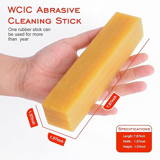 2 Pack Sanding Belt & Disc Cleaner Stick - Natural Rubber Abrasive Reviver Bar 1-1/2"x1-1/2 x7-7/8 for Griptape, Woodworking - Power Sander Accessory