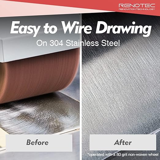 Non-Woven Wire Drawing Flap Wheel, 120x100mm, for Stainless Steel, Copper Satin Finishing and Metal Surface Treatment, SCT Conditioning Buffing Drum for Burnishing Polishing Machine (120 Grit)