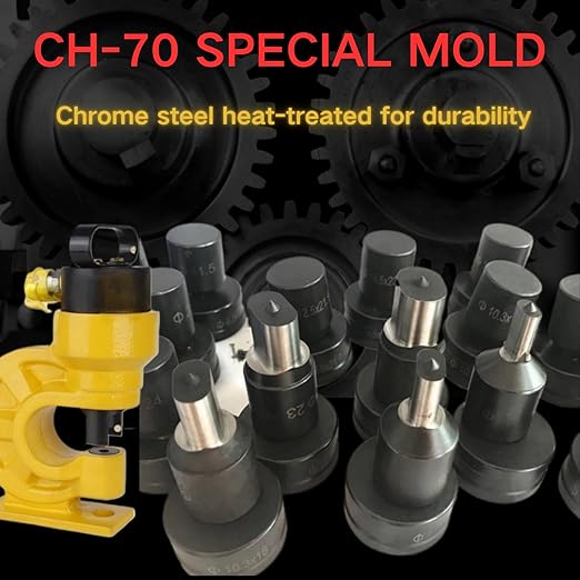 8-Piece Hydraulic Oval Hole Punch Die Set - Compatible with CH-70 Machine, Heavy Duty Metal Punching Dies for Steel Sheet, Copper Plate, Aluminum Plate (8-Piece Oval Hole Punch Die Set)