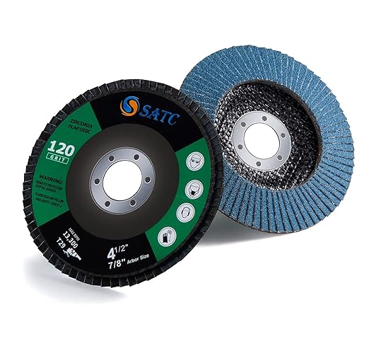S SATC Flap Discs 120 Grit Grinding Wheel 4.5" x 7/8" Angle Grinder Sanding Disc Abrasive Grinding Disc Type 29（20 Pack）