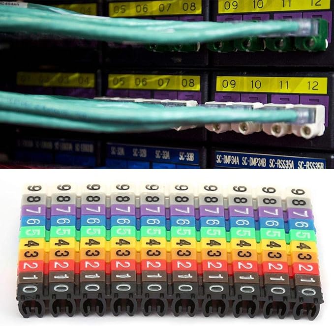 Clip on Wire Markers, Wire Number Labels Colorful Wire Numbering Marker Tube Cable Marker for Marking The Color Coded Cables(100PCS -2.5MM 2.5)