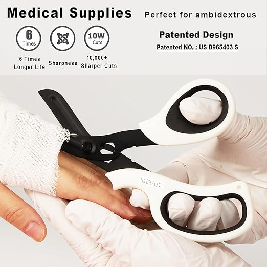 MEUUT 2 Pack Medical Scissors Trauma Shears -8 inch Patented Bandage Scissor Heavy Duty Surgical Grade EMT Scissors for EMT Workers Doctors Nurses