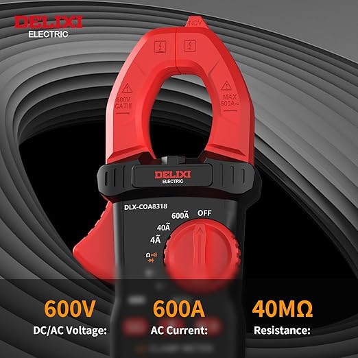 Digital Clamp Meter 4000 Counts Multimeter Tester, Professional 600A AC Current & Voltage Tester with Auto-Ranging, 600V AC/DC Voltage, Resistance, Continuity, Diode, NCV for Industrial and Home Use