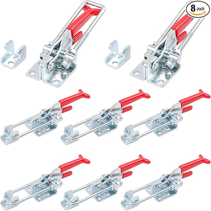 8 Pack U Bolt Self-Lock Large Toggle Latch, Heavy Duty GH-431 Toggle Latch Clamp, 2000Lbs Holding Capacity, Adjustable U-Bolt for Machine, Smoker Lid, Tire Carrier & More
