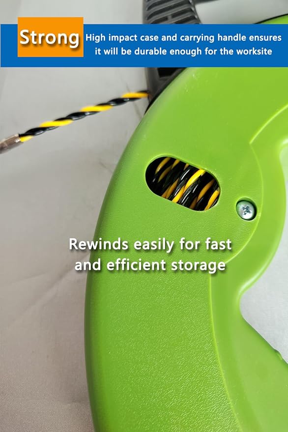 Electrical Fish Tape 1/6-Inch x 100-Foot Fish tape Wire Puller 100ft PET Diameter 3 Wires Twisted with Guide Spring Optimized Housing and Handle Wire Threader Wire Puller【4.5mm*30m】