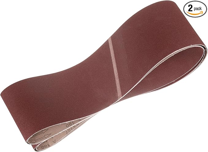 HARFINGTON 6 x 80 Inch Sanding Belts, 2 Pcs 180 Grits Aluminum Oxide Abrasive Belt Sander File Belt for Woodworking, Metal Polishing, Knife Sharpener