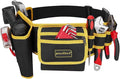 Tool Belt 7 Pockets, Adjustable Tool Belts for Men, Heavy Duty Utility Belt, Waterproof Tool Pouch for Carpenter/Electrician/Construction (Black Yellow)