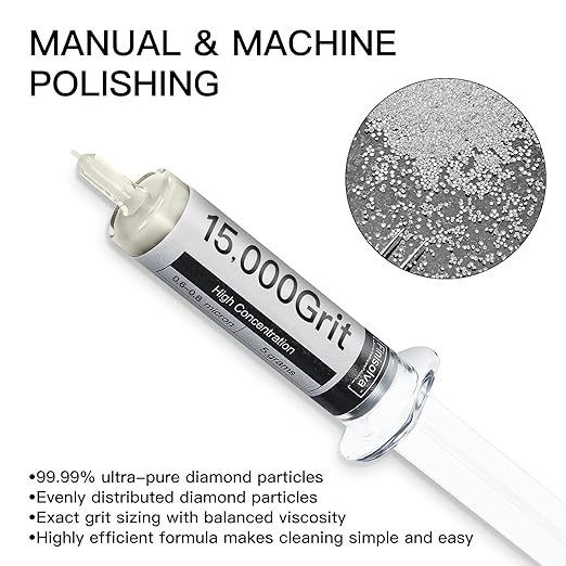 Diamond Polishing Compound Lapping Compound 15,000 Grit 0.6-0.8 Microns with 30% Concentration of Diamond Powders Diamond Stropping Paste for Glass Marble Metal Resin Rock Jewelry Watch etc.