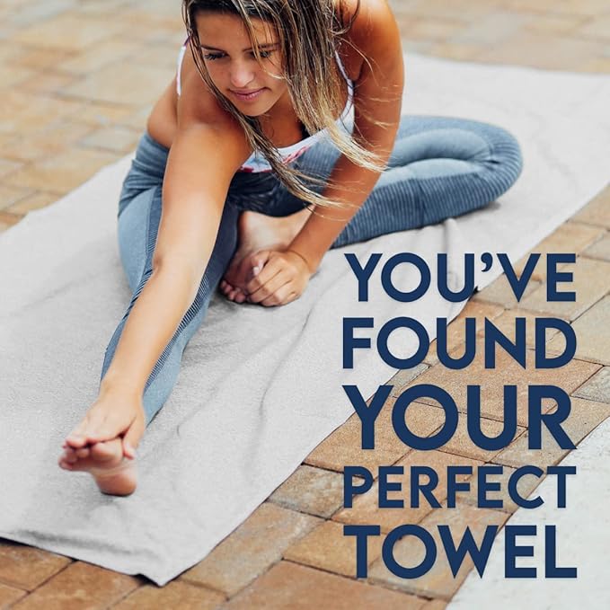Dock & Bay Beach Towel - Quick Dry, Sand Free - Compact, Lightweight - 100% Recycled - Includes Bag - Essential - Mountain Grey - Large (160x90cm, 63x35)