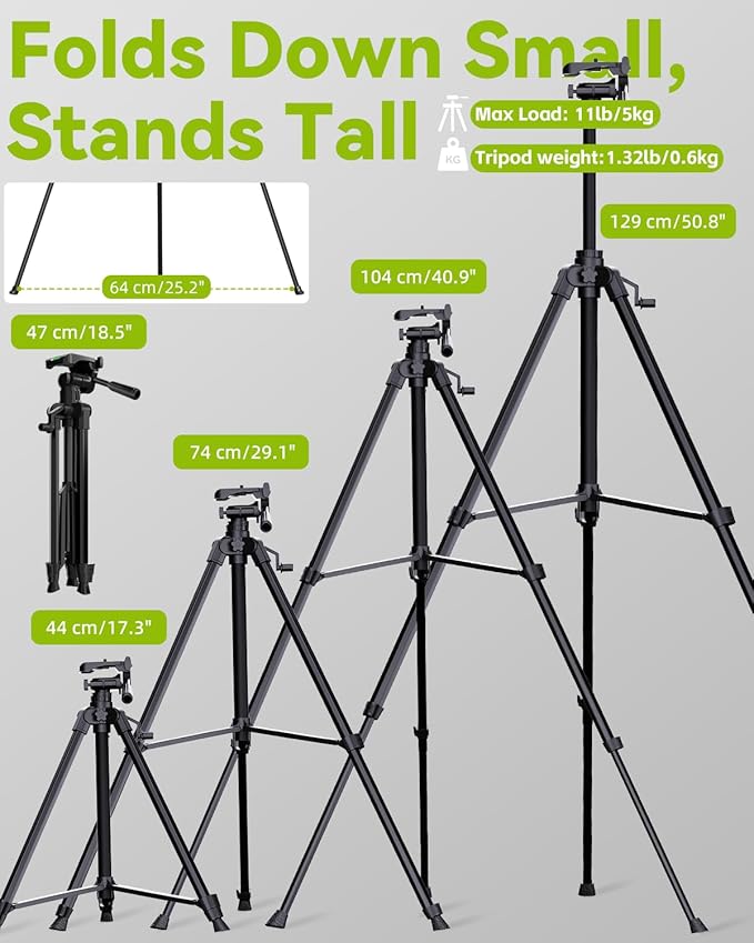 Laser Level with Tripod, 16 Line 360° Self-Leveling 4D Green Cross Line Laser with 2 Batteries, Aluminum Stand, Adjustable Brightness, Magnetic Bracket, Remote Control
