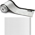 Heat Shroud Aluminized Sleeving Heat Shield fuel line wire heat sleeve 1-1/4''I.D. x 10FT with 20 Pcs 7.8Inch Stainless Steel Cable Metal Zip Ties