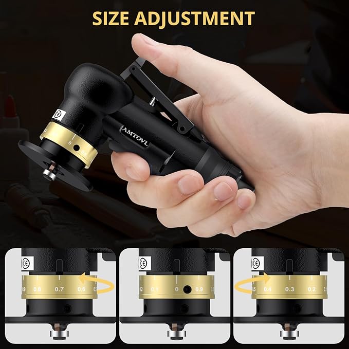AMTOVL Air Chamfer Tool - Mini Pneumatic Chamfering Machine, 30000 RPM Pneumatic Chamfering Tool, 45 Degree Air Beveling Machine with 1/4 Inch Air Inlet for Metal, Wood - Black