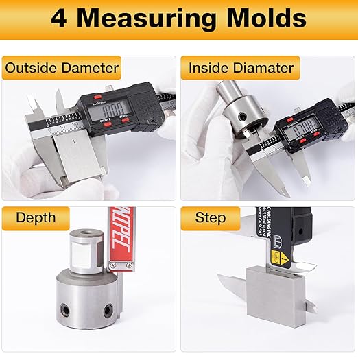 Digital Caliper Measuring Tool, Micrometer Caliper,Stainless Steel Vernier Caliper with Large LCD Screen,Easy Switch, 6 inch,Inch and Millimeter Conversion