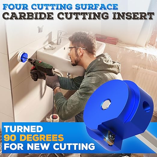 PVC Pipe Reamer 3 Inch, PVC Socket Saver, Fit Into Standard 1/2" Drills