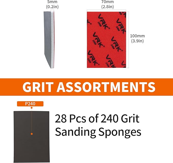 28 Pcs 240 Grit Sanding Sponge,Ultra Fine Sandpaper,Soft Foam Hand Sander Block Wet Dry Sanding Pads for Automobile Wood Furniture Metal Drywall Polishing