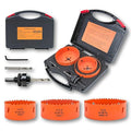 Hole Saw Kit for Metal and Wood Plastic Project, Bi-Metal Hole Saw Set with Case and Arbor, 3", 4" and 4-1/4", Hole Cutter with Flat and Smooth Cutting Drilling Edge, Fast Chip Removal