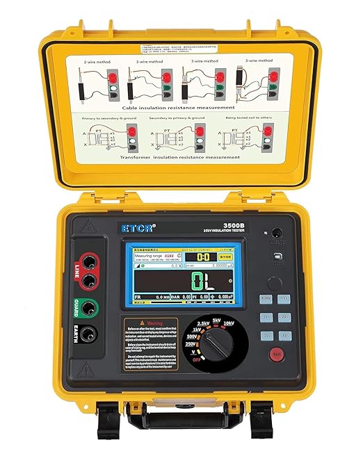 ETCR3500B Digital High Voltage Insulation Resistance Meter Tester High Voltage Megohm Meter with Max Range 10kV 10TΩ 5mA