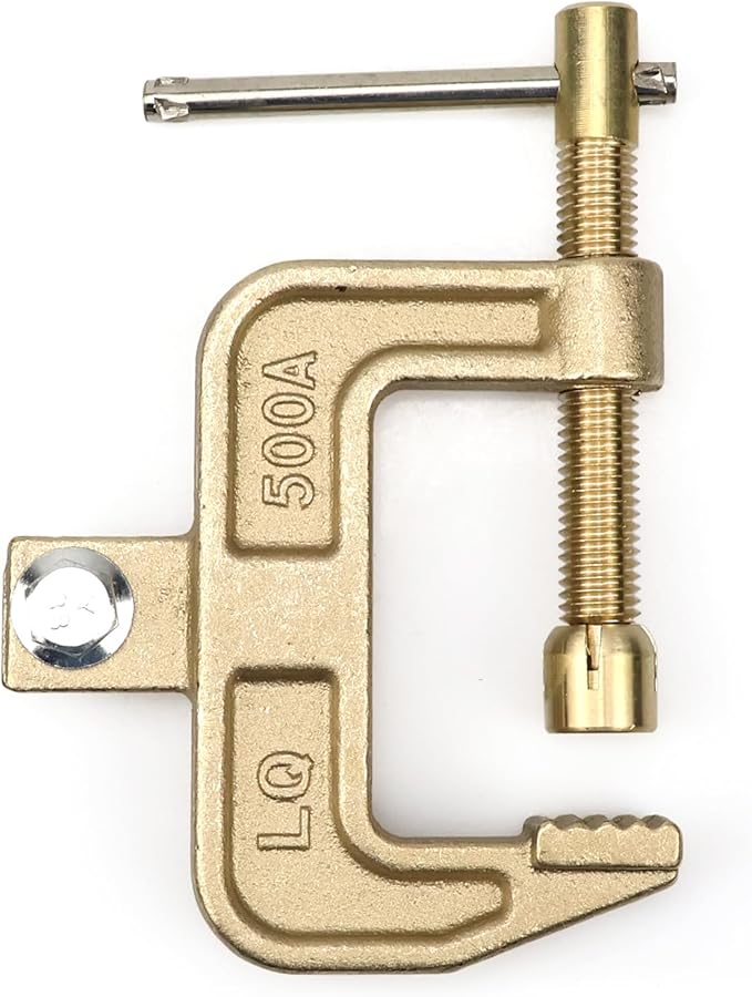 500A G-shape Welding Ground Clamp Brass Welding Ground Earth Clamp Suitable for MIG MMA TIG ARC
