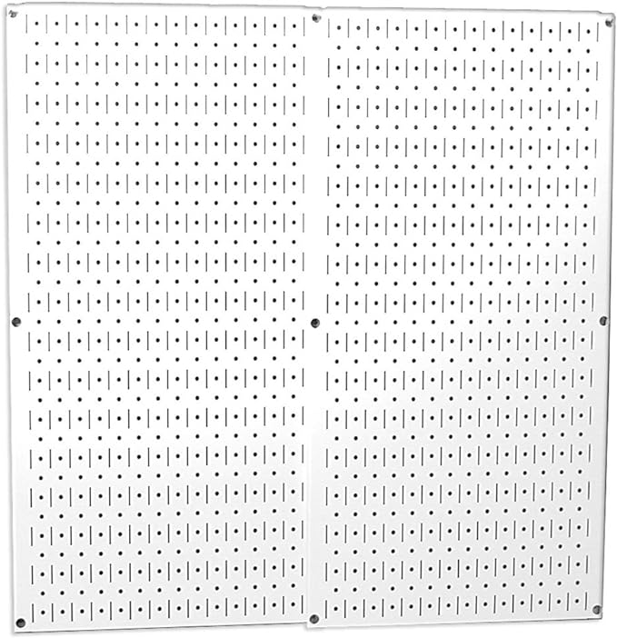 Wall Control Pegboard Organizer 4 ft. Metal Standard Tool Storage Kit With White Toolboard and Accessories - 30-P-3232W