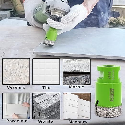 Diamond Core Drill Bits,2pcs 5/16" 8mm Ceramic Tile Drill Bits Vacuum Brazed Diamond Hole Saw for Porcelain Tile,Granite,Marble,Concrete,Masonry,Brick