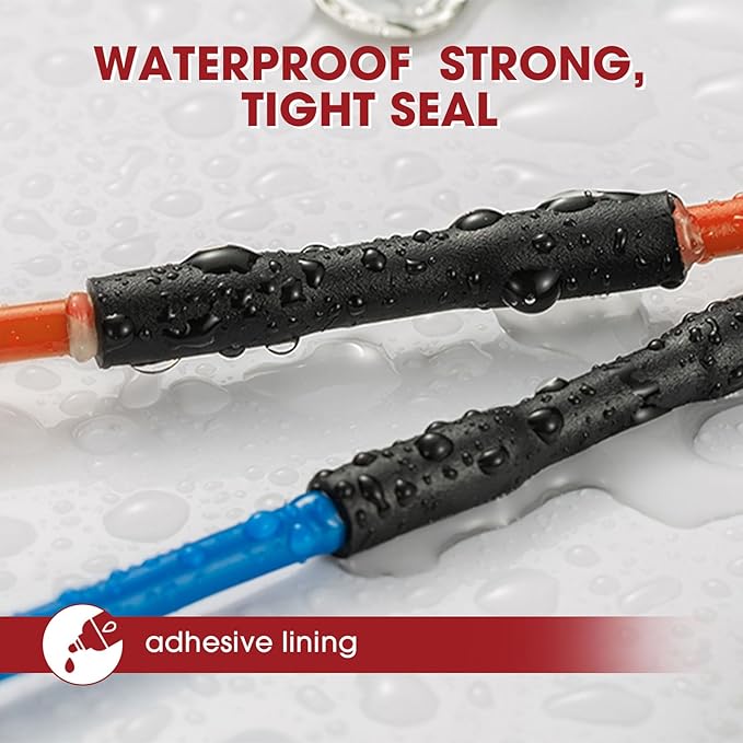 Heat Shrink Tubing 4:1 Dual Wall Adhesive Liner Wires Cable Wraps Connection Protection (Black, 1"-18ft)