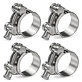 AKIHISA 4 Pack 48-51mm ID Range T-Bolt Hose Clamp,304 Stainless Steel Heavy Duty Pipe Strap Clamp
