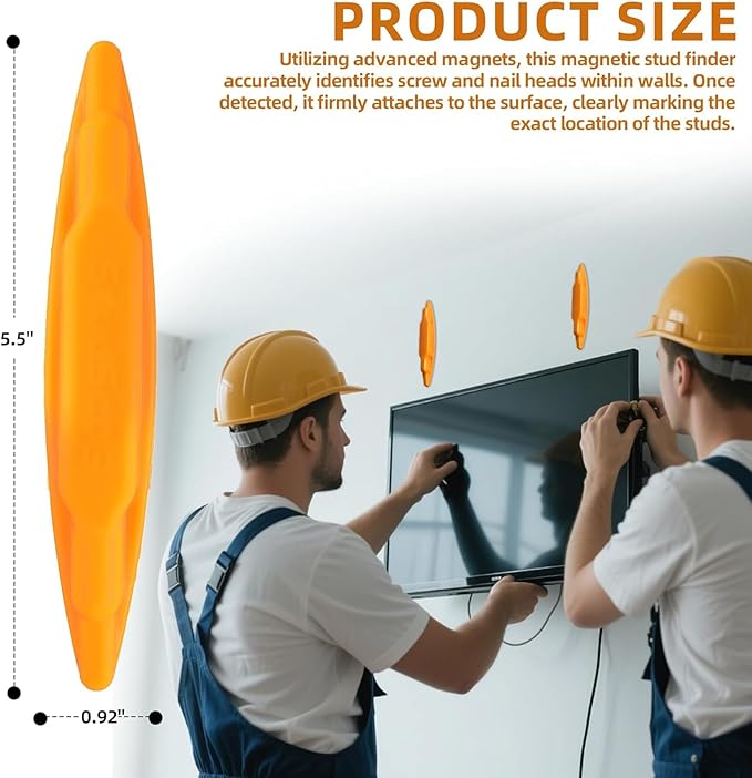 (4-Pack) Calvana Magnetic Stud Finder Wall Scanner, Stud Finder Magnet, Wall Detector Scanner, Compatible with All Drywall Construction, No Batteries Required, Wall-Friendly Construction，Easy to Use