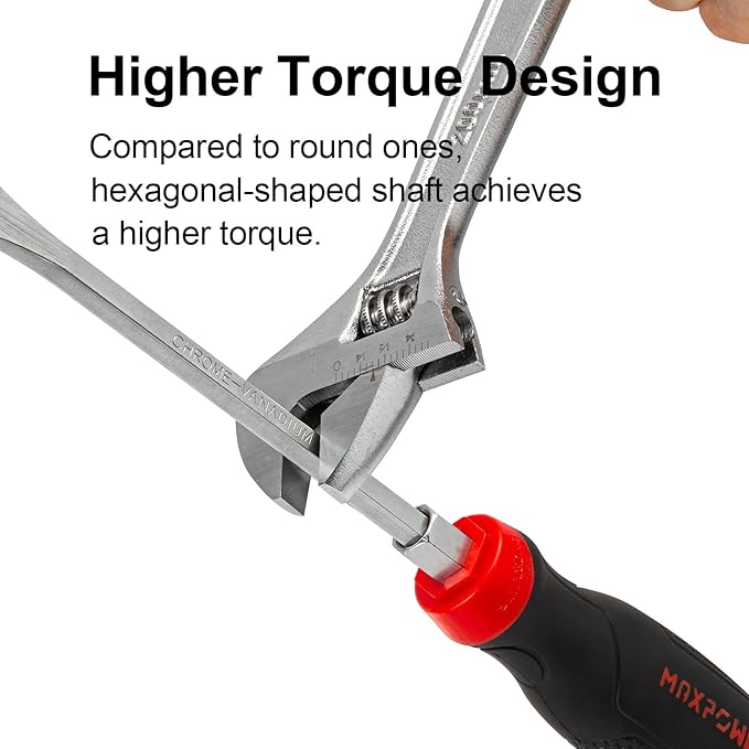 MAXPOWER Strike Cap Go Through Screwdriver Slotted 0.24 x 3.94 Inches, Cr-V Steel Flat-Head with Striking Cap Magnetic Tip, Ergonomic Soft Grip TPR Handle