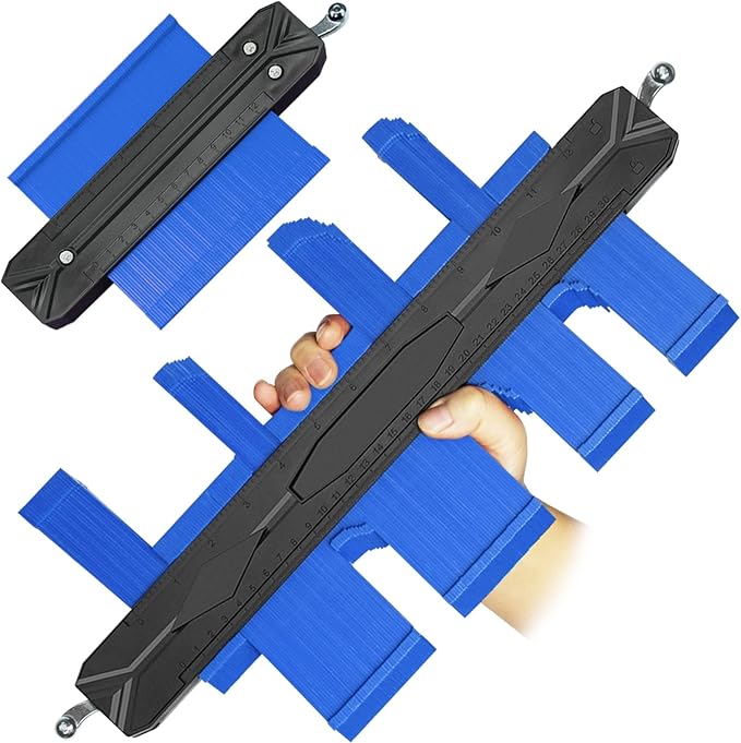 Contour Gauge Tool 12 Inch + 5 Inch, Super Gauge Shape and Outline Tool with Metal Aluminum Lock, Profile Tool Set Precisely Copy Irregular Shape, Extended Profile Gauge Duplicator, Father's Day Gift