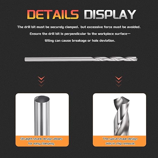 Drill Bit, 1/16" Cutting Diameter, 4241 HSS 118° Cutting Angle Uncoated Bright Versatile Jobber Bits - (Applications: for Drilling Plastic Wood Soft Metal), 12-Pieces