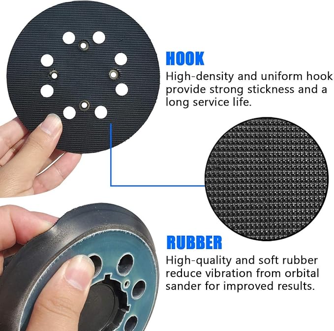 5 Inch Replacement Pad for DeWalt DWE6423/6423K, DWE6421/6421K, DCW210B Random Orbital Sander - Sander Pad for DWE64233 & N329079,Pack of 2